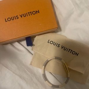Louis Vuitton White Keep It Damier Bracelet